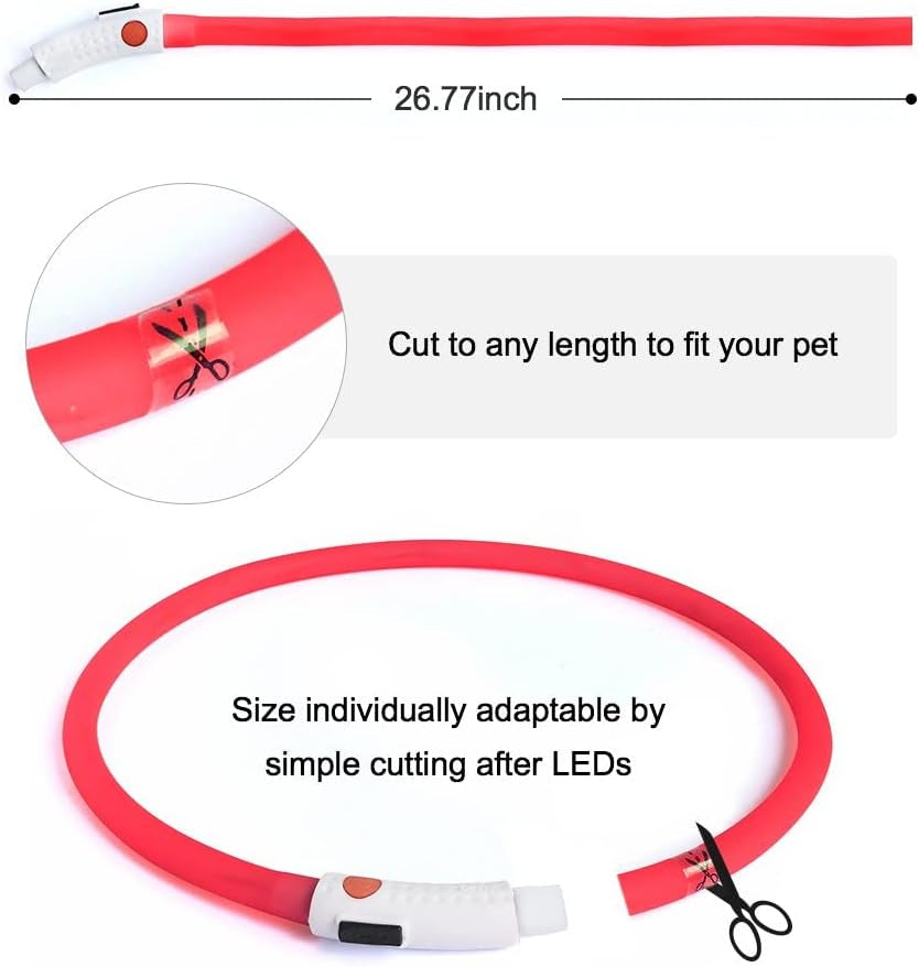  USB Rechargeable. Led Dog Collar