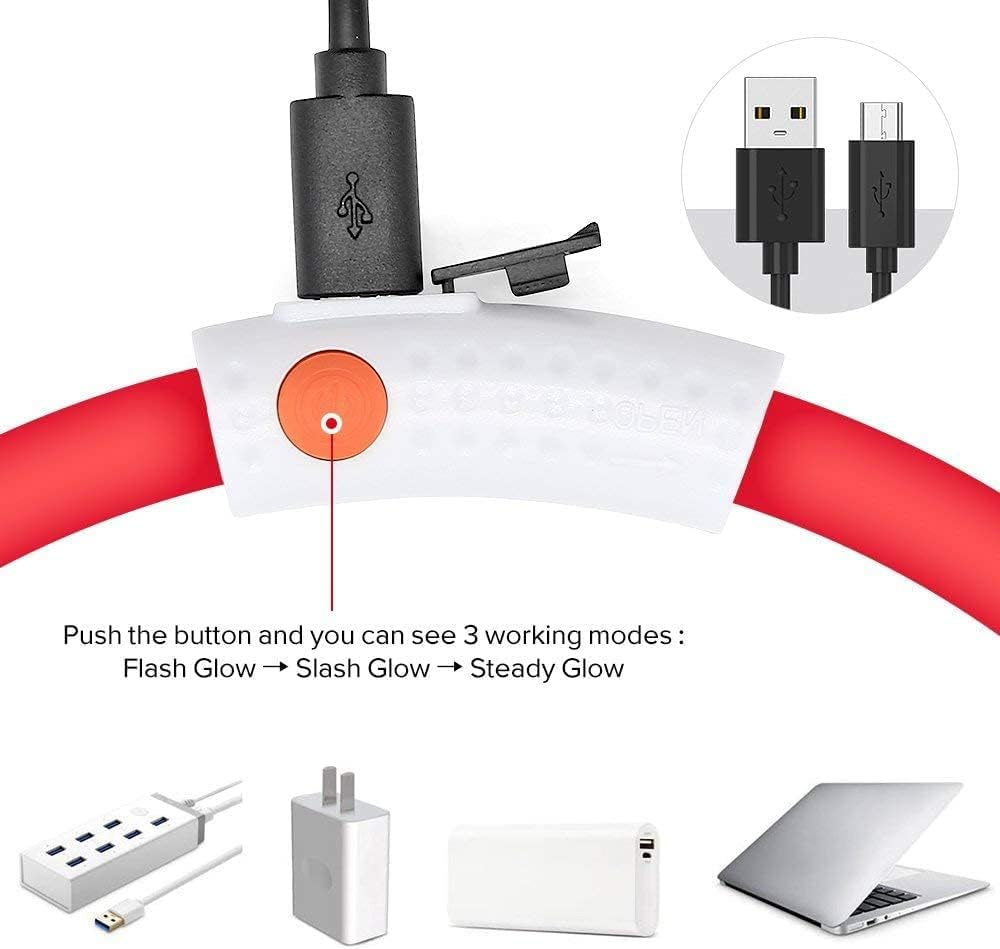  USB Rechargeable. Led Dog Collar